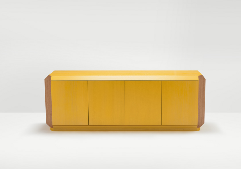 H furniture corner sideboard amarillo consola comedor mueble geometría minimalista diseño